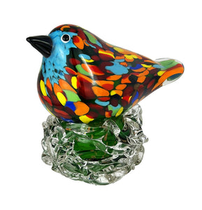 Mosaic Bird - Hand Blown Glass Sculpture