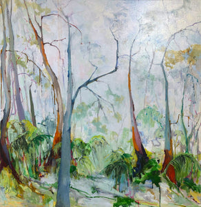 Lyrebird Walk Before the Storm - original artwork by Lynne Bickhoff