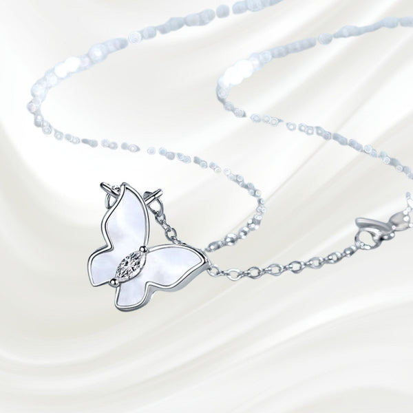 Butterfly Necklace -sterling silver and CZ