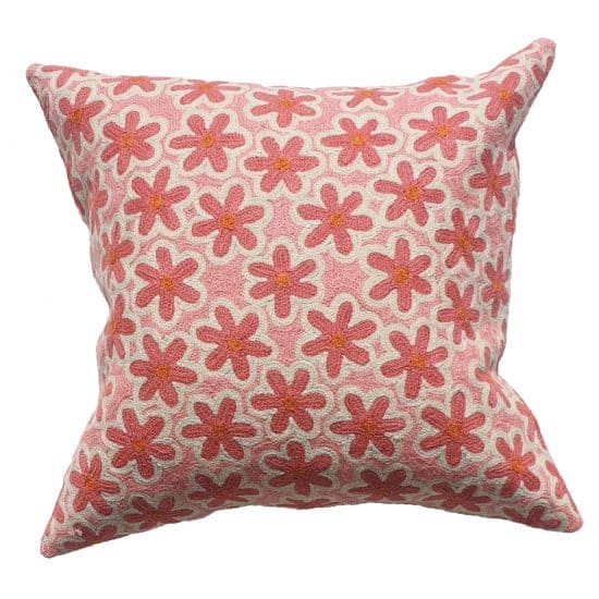 Pink Daisy Cushion Cover  By Eliza Piro - Clayfire Gallery Daylesford Art Gallery