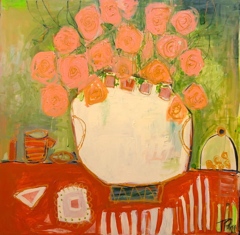 The Table at 3 O'clock - painting by Tracy Page - Clayfire Gallery Daylesford Art Gallery