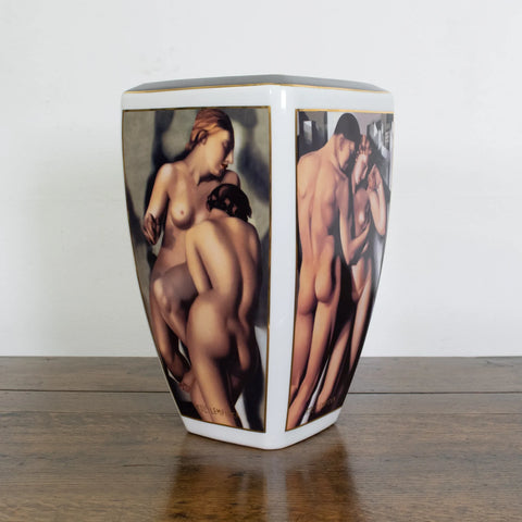 Porcelain Vase “Adam & Eve” after Tamara de Lempicka - Clayfire Gallery Daylesford Art Gallery